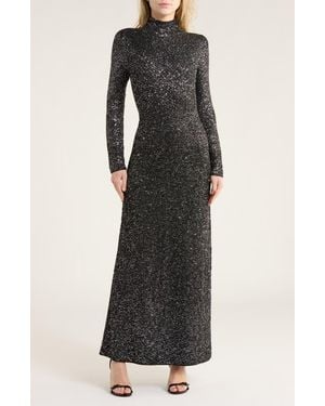 Rag & Bone Danni Sequin Long Sleeve Maxi Sweater Dress - Black