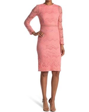 lace long sleeve midi dress love by design Love By Design Lace Long Sleeve Midi Dress in Natural