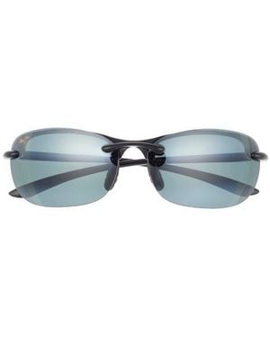 Maui Jim 64Mm Polarized Bi-Gradient Wrap Sunglasses - Blue