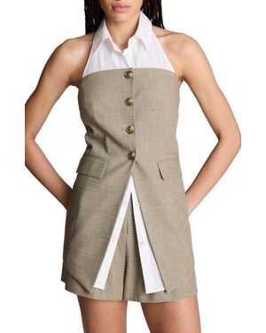 Kenneth Cole Strapless Vest With Removable Inset - White