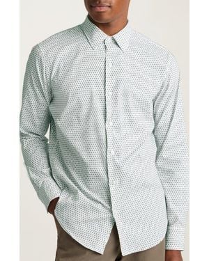 Bonobos Tech Slim Fit Print Button-Up Shirt - Gray