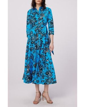 Diane von Furstenberg Blaine Floral Shirtdress - Blue