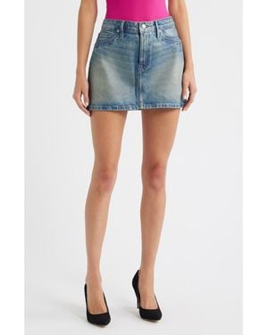 GOOD AMERICAN Good '90S Coated Denim Miniskirt - Blue