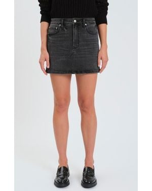 DAZE Malibu Denim Miniskirt - Black