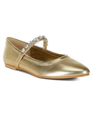 Rag & Co Gloxinia Water Repellent Pointed Toe Flat - Metallic