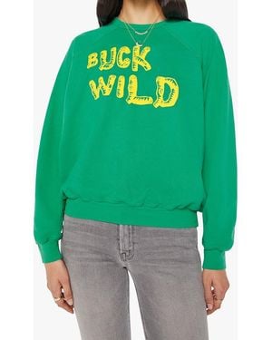Mother The Biggie Concert Cotton Graphic Sweatshirt - Green