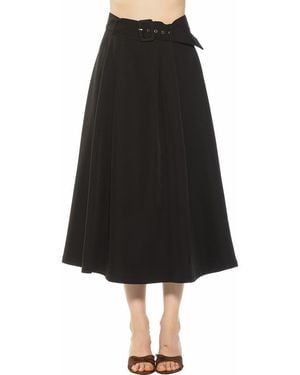 Alexia Admor Belted A-Line Midi Skirt - Black