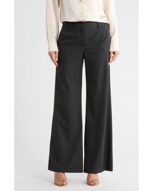 Twp Howard Stretch Wool Wide Leg Pants - Black
