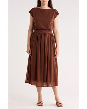 Gemma Jane Knit Top & Midi Skirt Set - Brown