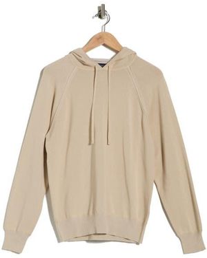 Bugatchi Raglan Sleeve Cotton Hoodie - Natural