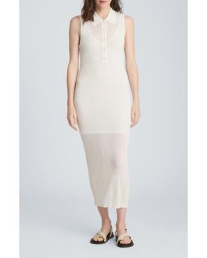 Kenneth Cole Variga Crinkle Georgette Midi Dress - White