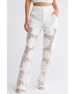 Joie Lorelei Floral Lace Pants - White