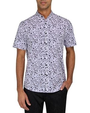 Brooklyn Brigade Abstract Floral Performance Shirt - White