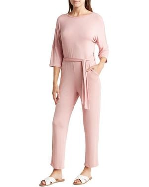 Go Couture Tie Waist Jumpsuit - Purple