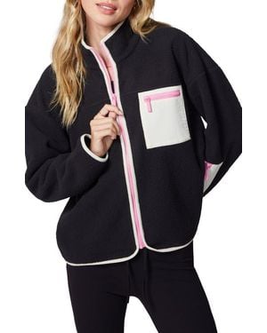 Florence By Mills High Pile Fleece Jacket - Black