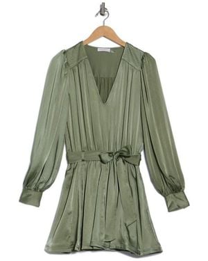 Ramy Brook Montana Long Sleeve Satin Minidress - Green