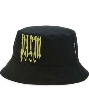 Palm Angels Logo Bucket Hat - Black