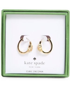 Kate Spade Pavé Knot Huggie Hoop Earrings - Green