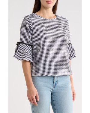 Forgotten Grace Seersucker Top - Blue