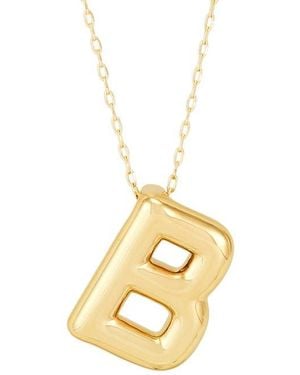 Frankie & Zoe Initial Pendant Necklace - Metallic