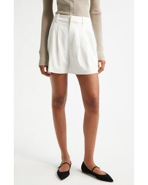 A.L.C. Charles Pleated High Waist Shorts - White