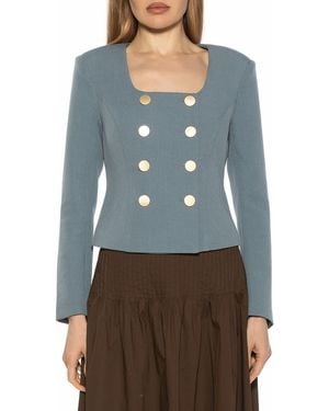 Alexia Admor Aria Scoop Neck Retro Blazer - Blue