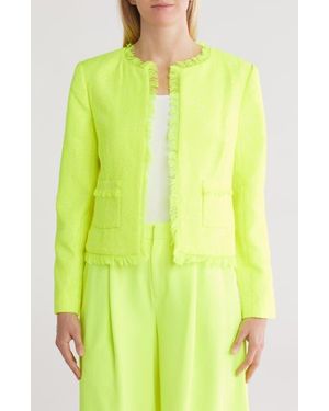 L'Agence Angelina Neon Tweed Jacket - Yellow