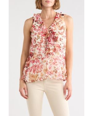 Cece Ruffle Sleeveless Top - Pink