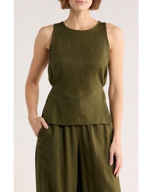 Max Studio Tie Back Tank - Green