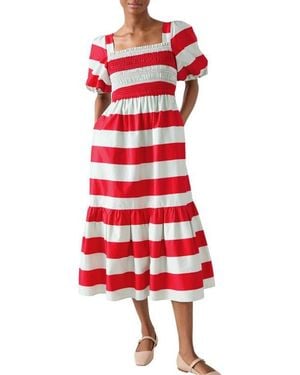 LK Bennett Ruby Bold Stripe Maxi Dress - Red