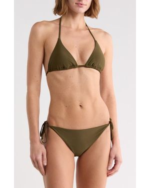 Vince Triangle Bikini Top & Side Tie Bottoms Set - Black
