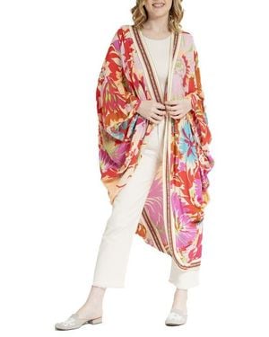 Saachi Floral Cocoon Duster - Red