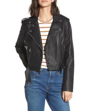 Levi's Faux Leather Fashion Belted Moto Jacket - Black