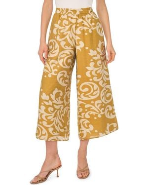 Halogen® Print Wide Leg Crop Pants - Yellow