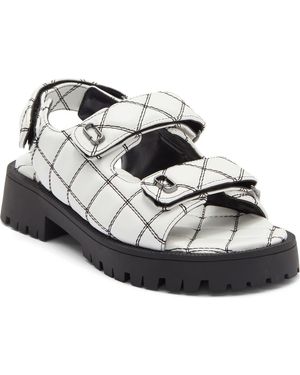 Marc Jacobs 'J' Quilted Sandal - Metallic