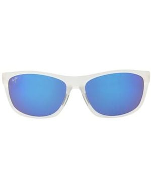 Maui Jim 62Mm Polarized Rectangular Sunglasses - Blue