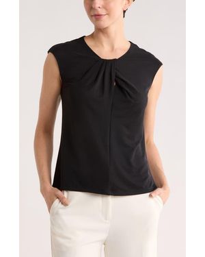 Nordstrom Rack Twist Neck Cap Sleeve T-Shirt - Black