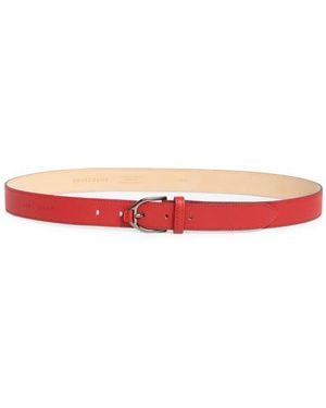 Longchamp Double Hole Leather Belt - Red