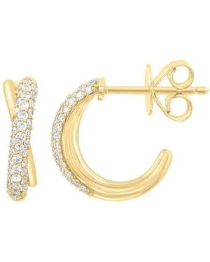 Effy Diamond Hoop Earrings - Metallic