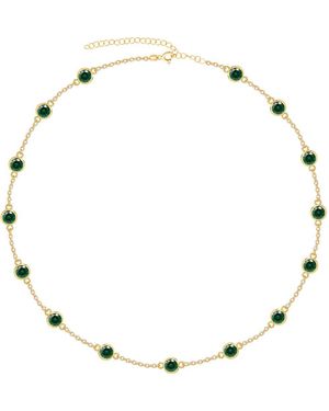 Gabi Rielle Bezel Set Cubic Zirconia Station Necklace - Metallic