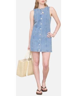Blu Pepper Button-Up Shift Minidress - Blue
