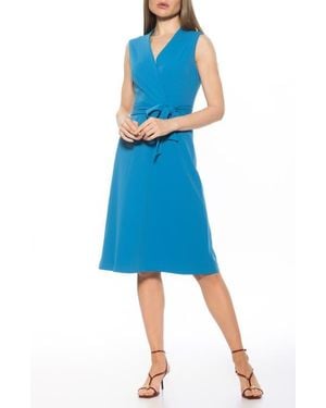 Alexia Admor Dane Tie Waist Midi Dress - Blue