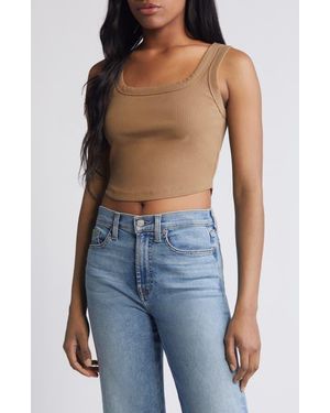 Madewell The Tailored Sleekhold Crop Tank - Blue