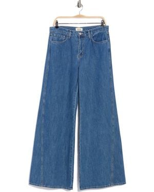 L'Agence Beau High Waist Wide Leg Jeans - Blue