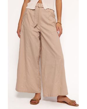 Petal & Pup Sadie Cotton & Linen Wide Leg Pants - Natural