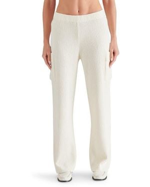 Steve Madden Willa Wide Leg Rib Cargo Pants - White