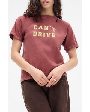 BDG Drive Relaxed Cotton Graphic Baby Tee - Red