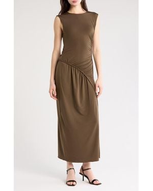 10 Crosby Derek Lam Kimberly Ruched Midi Dress - Green