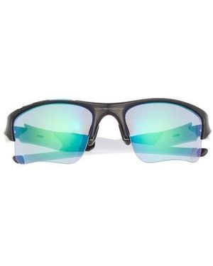 Oakley 63Mm Wrap Half Frame Sunglasses - Blue