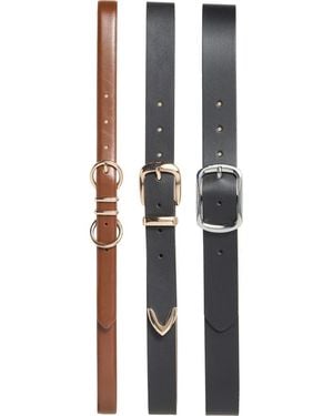 Nine West 3-For-1 Assorted Belt Set - Black